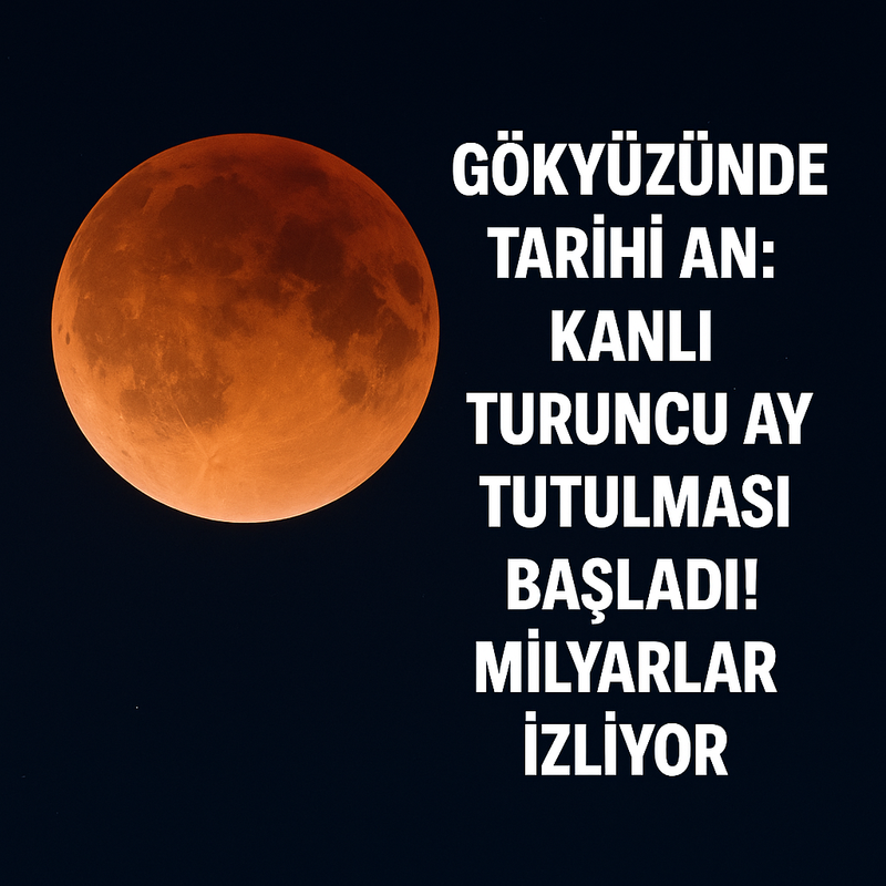 Gökyüzünde Tarihi An: Kanlı Turuncu Ay Tutulması Başladı!!!
