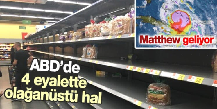 Matthew Kasırgası Amerika'yı Alarma Geçirdi !