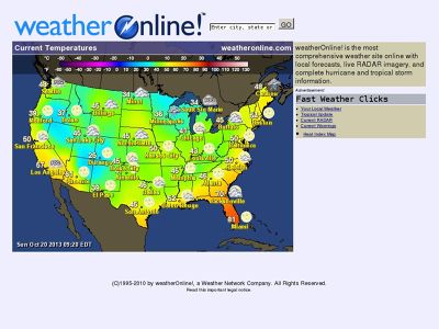 Weather Online tahmin sitesi