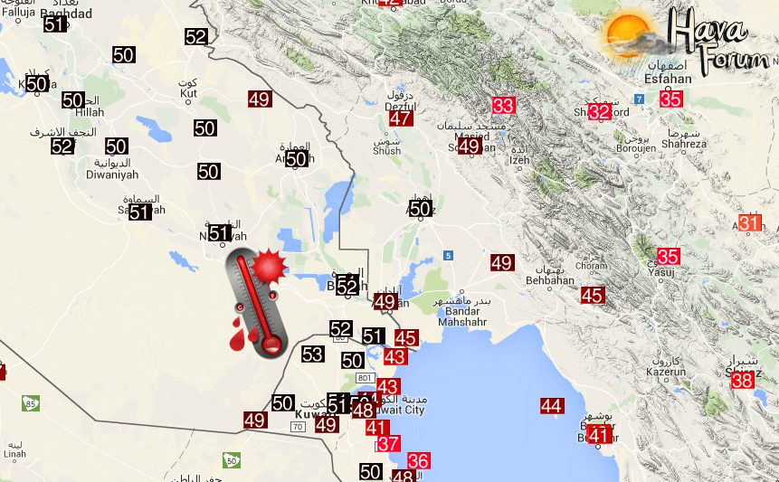 11 Irak ve çevresinde sıcaklık 50 dereceyi geçti ! Genel Haberler  