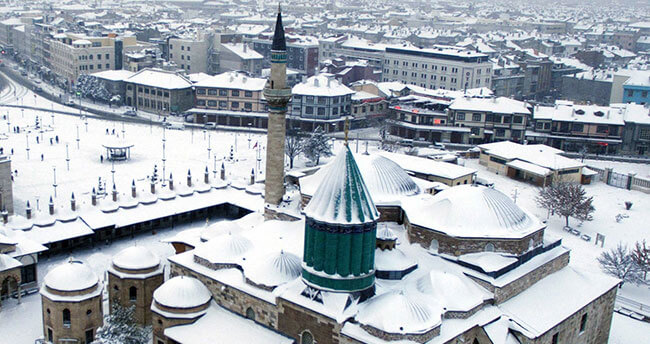 konyada-tarihi-mekanlar-beyaza-burundu Konya ve Karaman'da Kar Rekoru! Haberler  